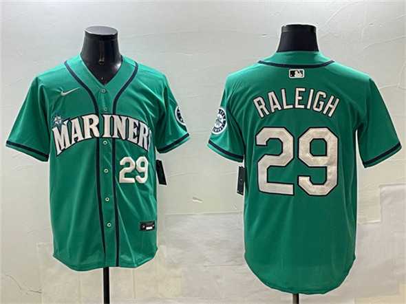 Men%27s Seattle Mariners #29 Cal Raleigh Aqua Limited Stitched jersey->washington nationals->MLB Jersey